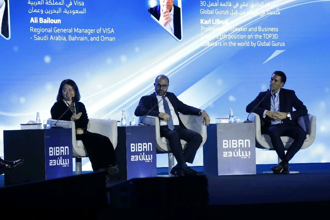 Karl Lillrud on a panel at Biban 2023, Riyadh