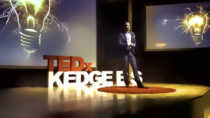 Karl Lillrud speaking at TEDxKedgeBS